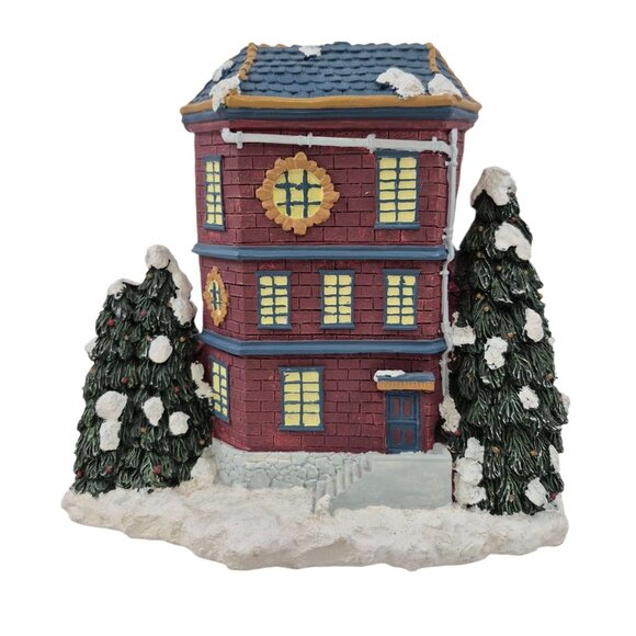 Christmas On Main Street Musical Wind Up Box Resin Village House Holiday Decor - Picture 10 of 10